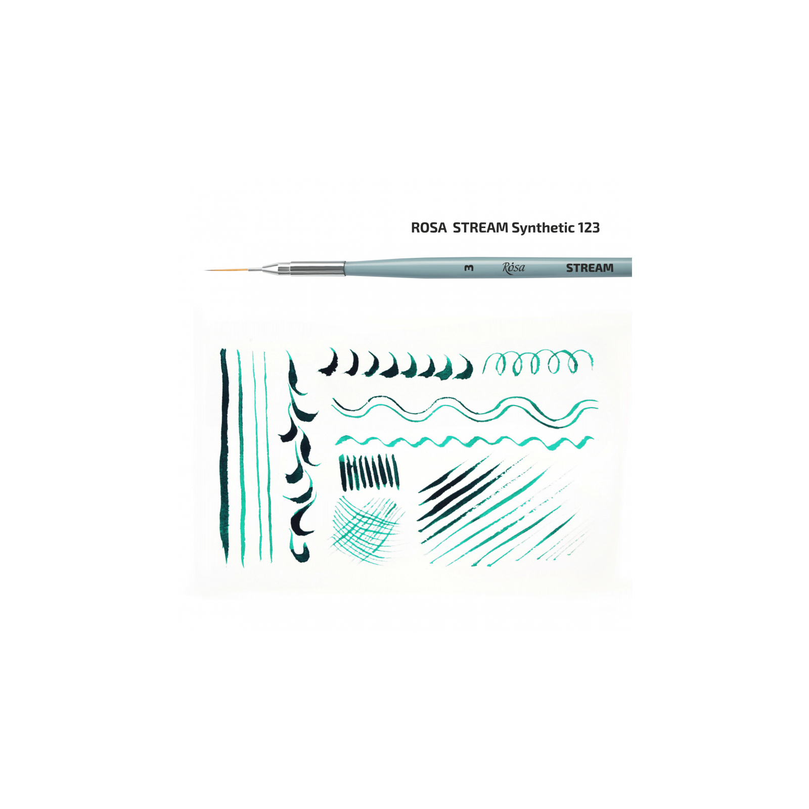 Пензлик для малювання Rosa Синтетика кругла, лайнер, STREAM 123/5, № 1 (4823098517108) зображення 4