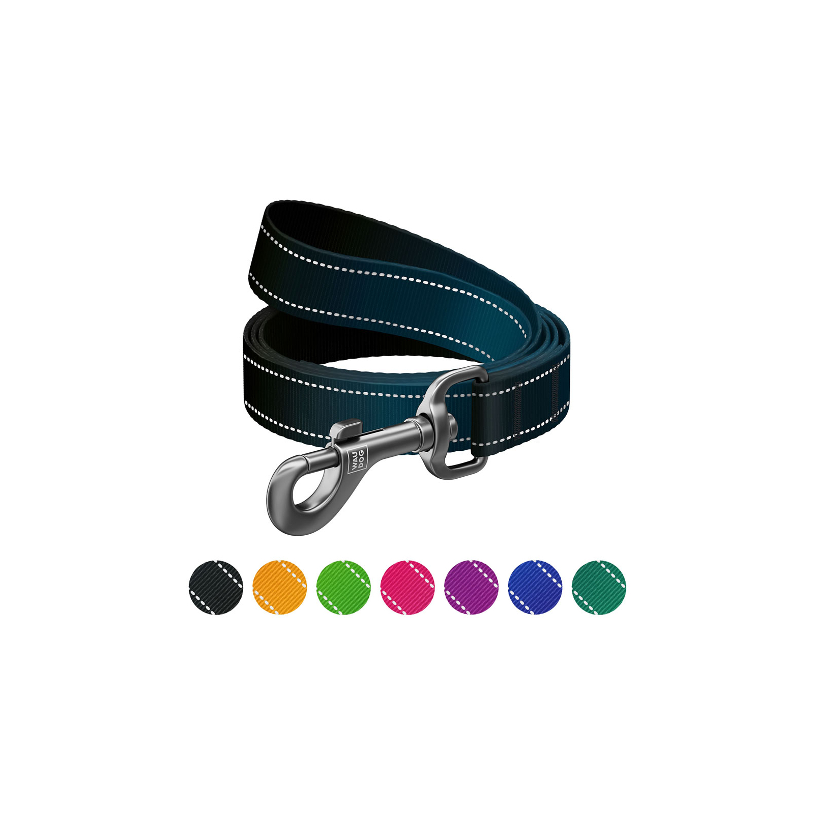 Повідок для собак WAUDOG Nylon Mono, світловідбивний M фіолетовий (52189)