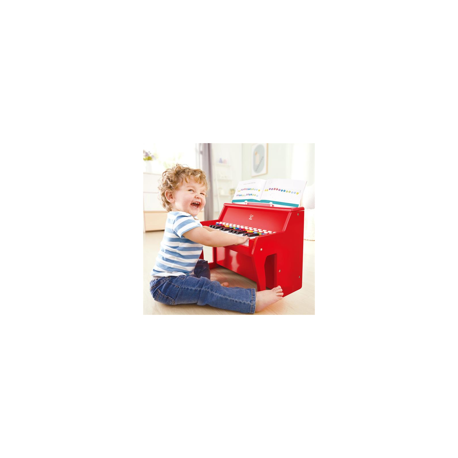 Музыкальная игрушка Hape Детское пианино 25 клавиш с подсветкой красный (E0628) изображение 2