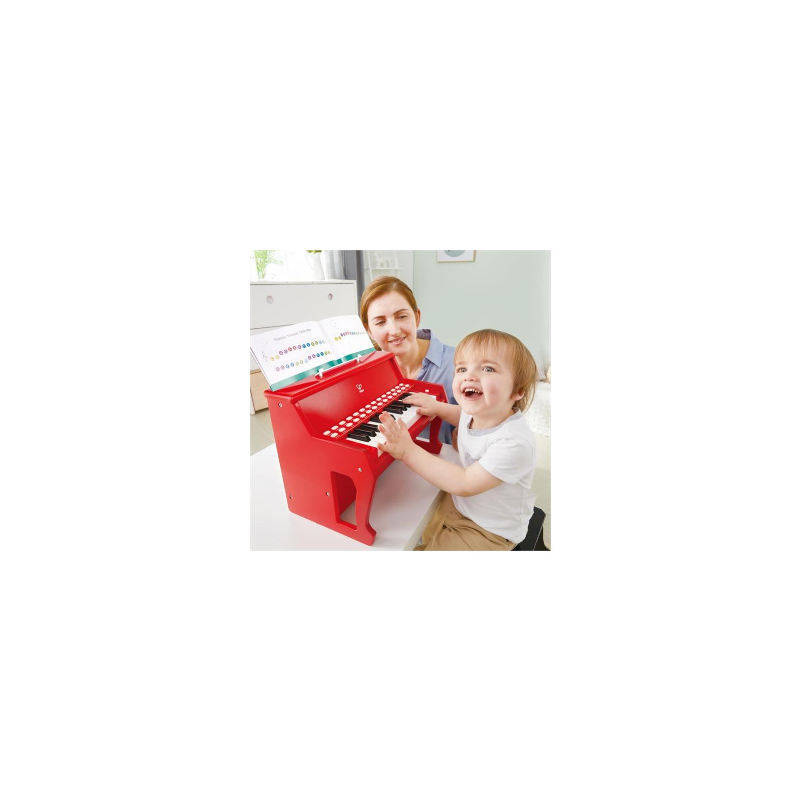 Музыкальная игрушка Hape Детское пианино 25 клавиш с подсветкой красный (E0628) изображение 3