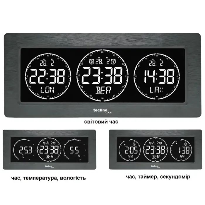 Настільний годинник Technoline WT458 Black (DAS302480) зображення 4