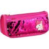 Пенал Cool For School 2 отделения с пайетками и аппликацией Красно-розовый (CF5949-rose)