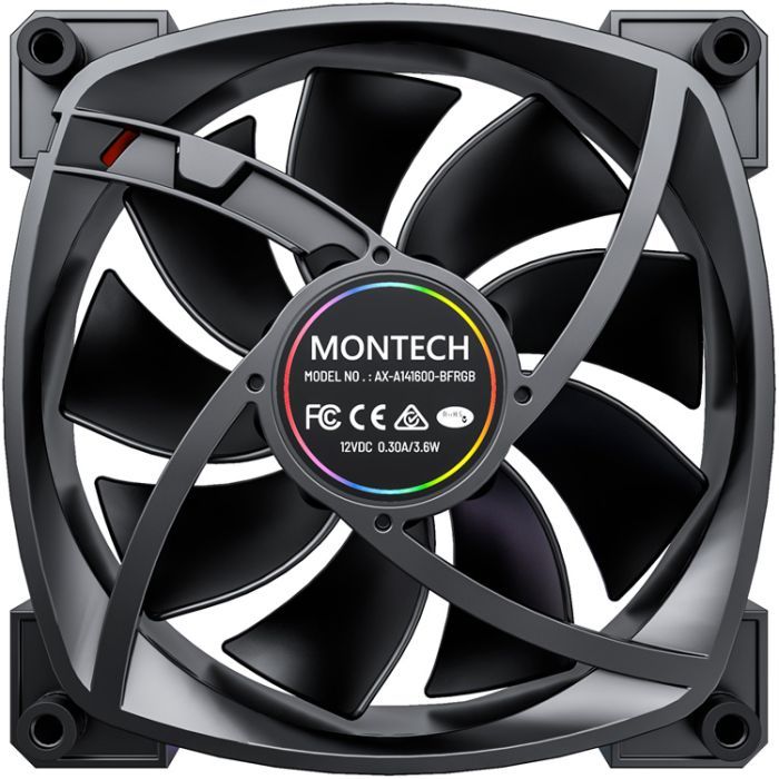 Кулер для корпуса MONTECH AX140 PWM BLACK изображение 4