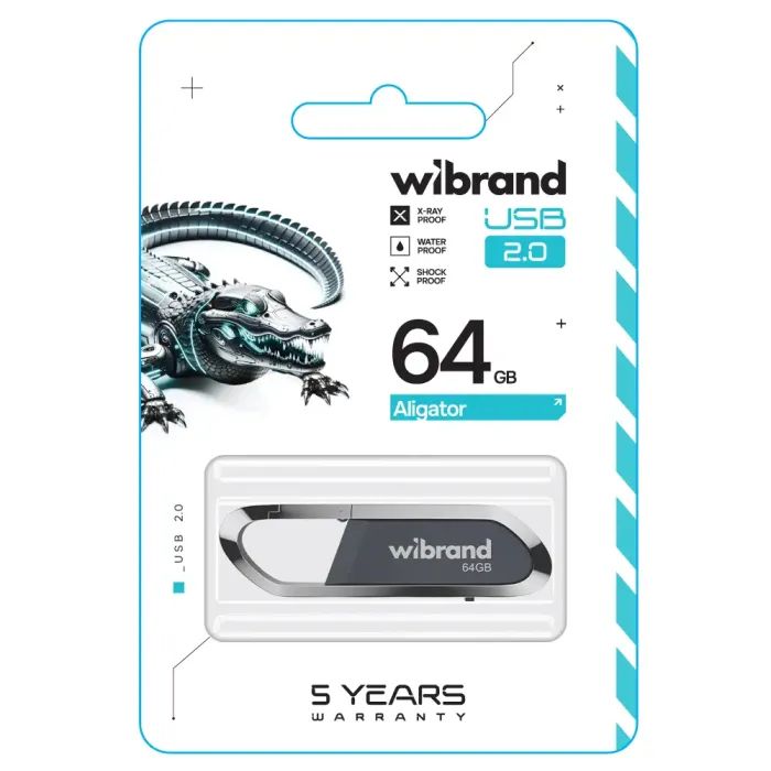 USB флеш накопитель Wibrand 8GB Aligator Grey USB 2.0 (WI2.0/AL8U7G) изображение 2