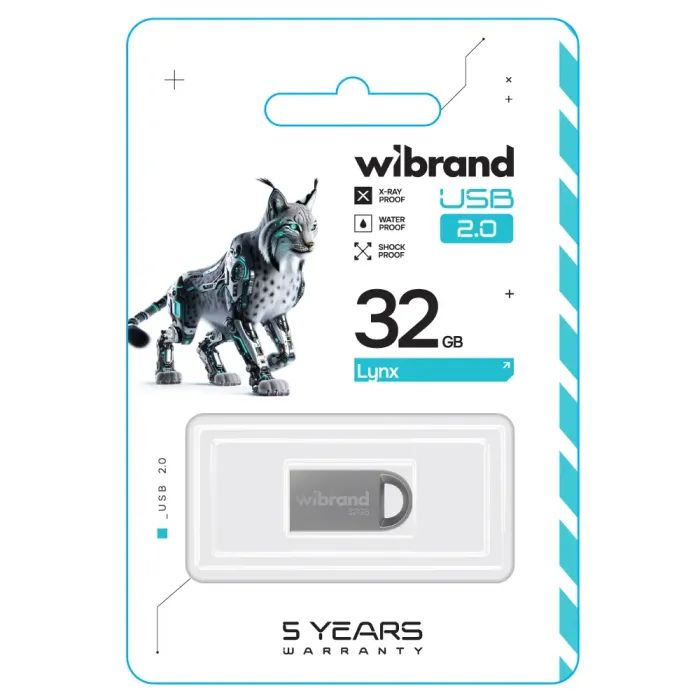 USB флеш накопичувач Wibrand 16GB lynx Silver USB 2.0 (WI2.0/LY16M2S) зображення 2
