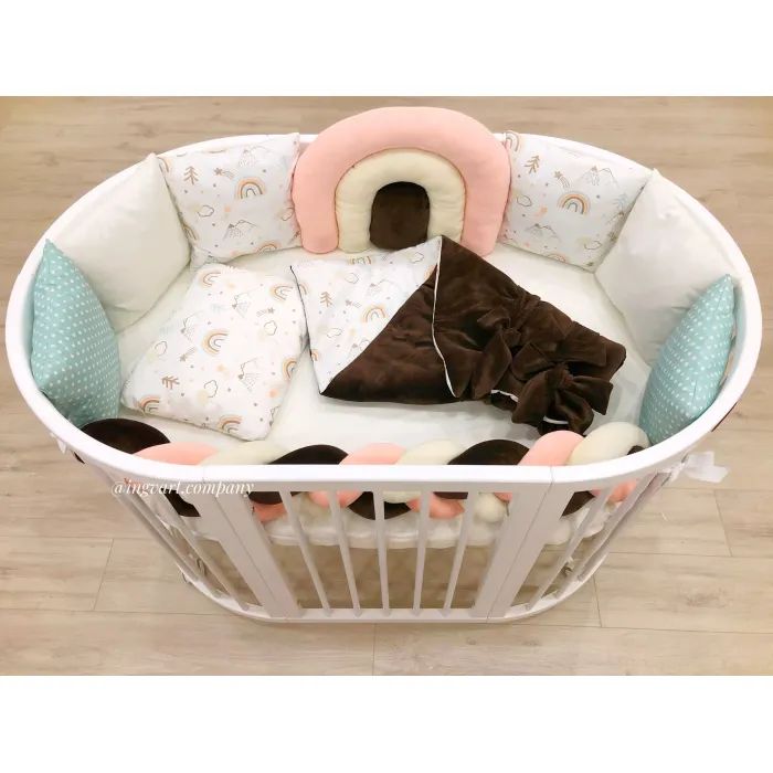 Детский постельный набор Ingvart Радуга персиково-шоколадная в кроватку Nika (42200-1) изображение 2