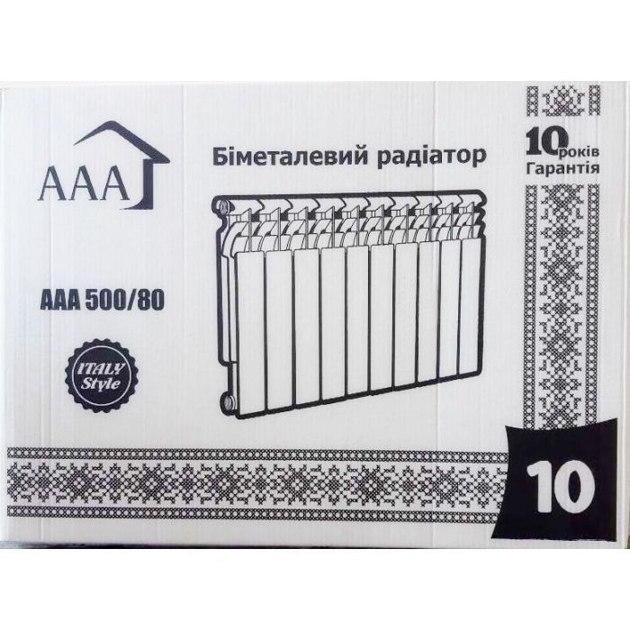 Радиатор отопления AAA біметалевий 500/80 10 секцій (70214153) изображение 5