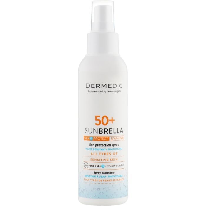 Средство от загара Dermedic Sunbrella Солнцезащитный молочко-спрей для тела SPF50+ 150 мл (5901643175269)