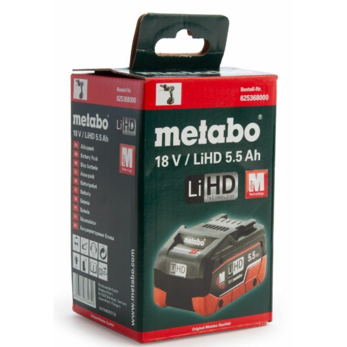 Акумулятор до електроінструменту Metabo LIHD 18V, 5.5Ah, 0.98кг (625368000) зображення 4