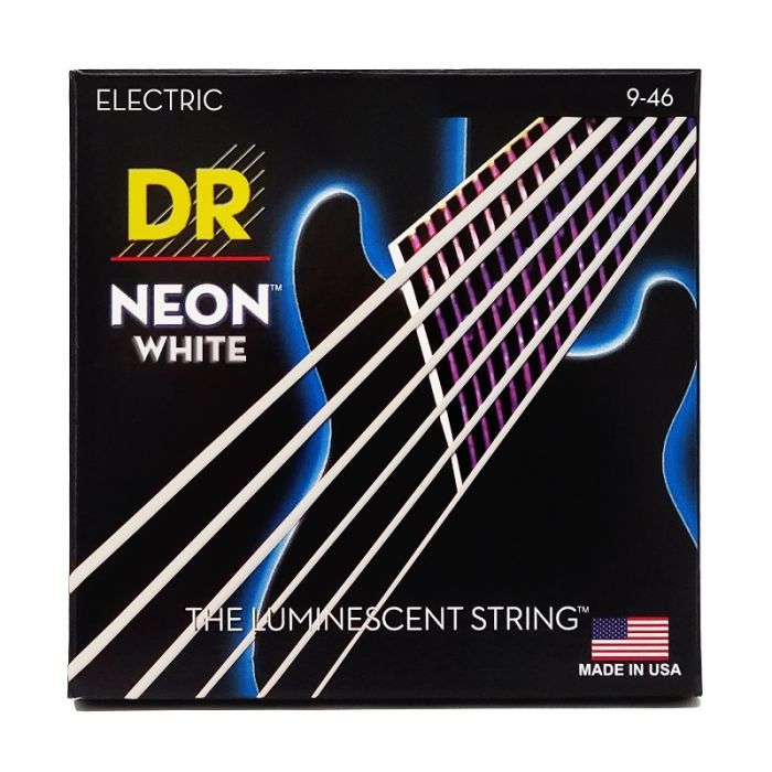 Струны для гитары DR Strings NEON White Electric - Light Heavy (09-46) (NWE-9/46)