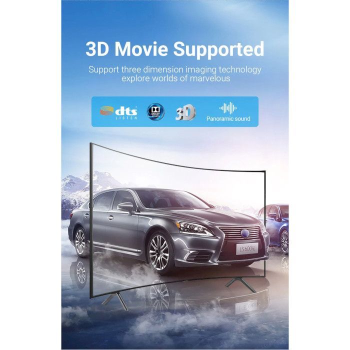 Кабель мультимедійний HDMI M to HDMI M 2.0m V2.1 8K60Hz silver Vention (ALCIH) зображення 10