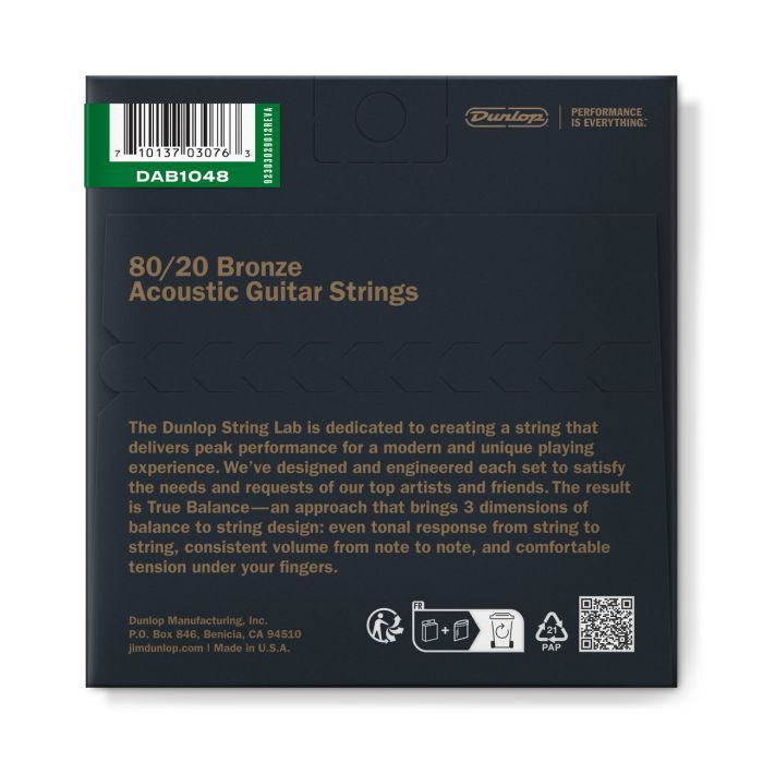 Струны для гитары Jim Dunlop 80/20 Bronze Acoustic Guitar Strings (10-48) (DAB1048) изображение 2