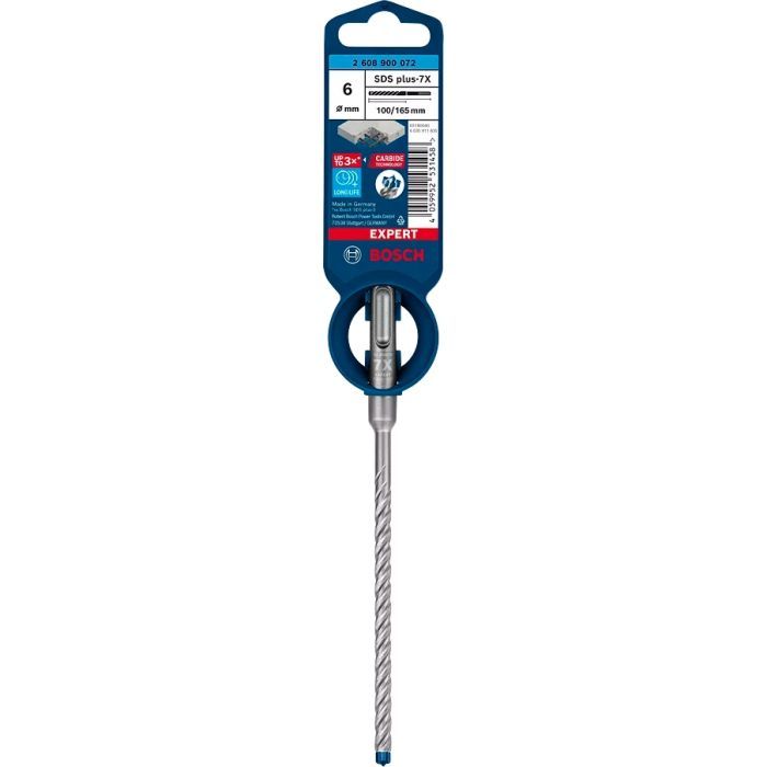 Бур Bosch SDS-7X для армованого бетону 6x100x165 (2.608.900.072) изображение 2