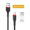 Дата кабель USB 2.0 AM to Lightning 1.0m 2.4А black ColorWay (CW-CBUL064-BK)