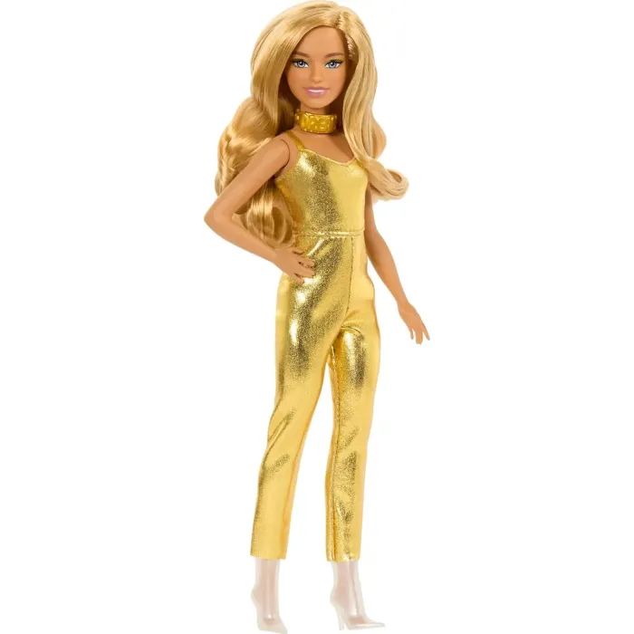 Лялька Barbie Модниця в золотистому комбінезоні (HRH19) зображення 2
