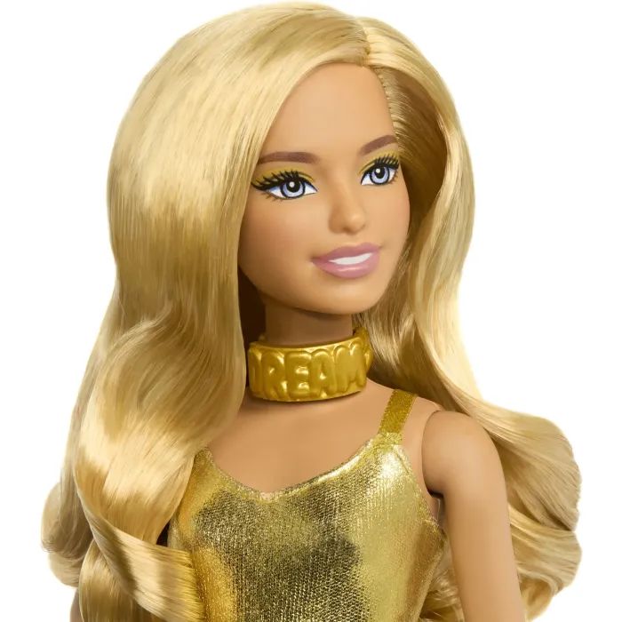 Лялька Barbie Модниця в золотистому комбінезоні (HRH19) зображення 3