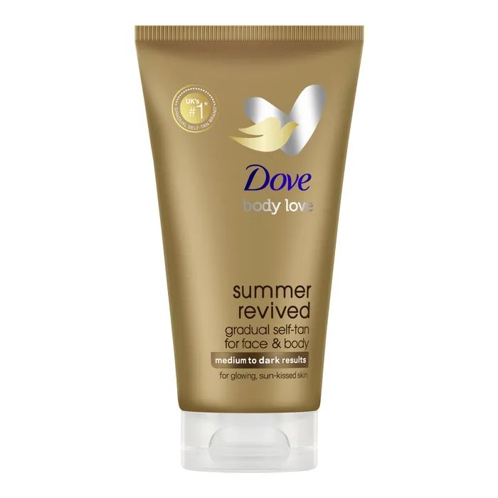 Автозасмага Dove Body Love Summer Revived Крем-лосьйон для обличчя та тіла Від середнього до темного 75 мл (8720181386008)
