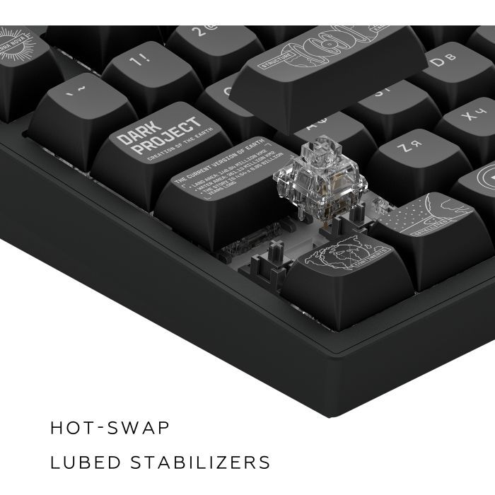 Клавиатура Dark Project ALU81 Terra Nova PBT RGB Mech G3MS Moonstone Black (DPKB_NOVA_81_ANSI_BLACK_UA) изображение 10