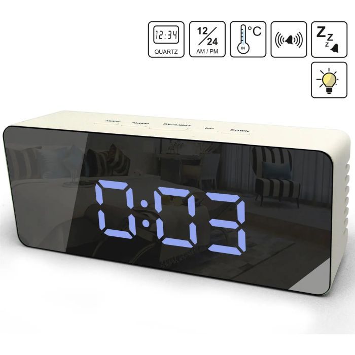 Настільний годинник Technoline WT475 White/Black Mirror (DAS302983) зображення 2