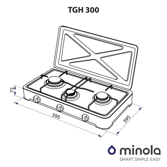 Настільна плита Minola TGH 300 BR зображення 6