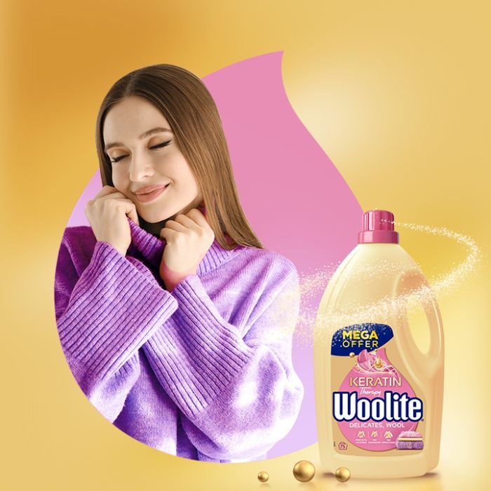 Гель для стирки Woolite Для шерсти и деликатных тканей С кератином 3.6 л (5900627090536) изображение 2