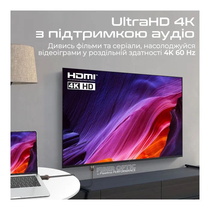 Кабель мультимедійний HDMI M to HDMI M 15.0m V2.0 Promate (prolink4k60-15m) зображення 3