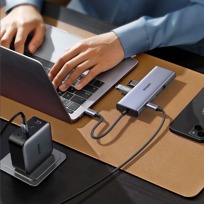 Концентратор Ugreen USB3.1 Type-C to HDMI60Hz/VGA/USB 3.0х3/RJ45/SD/TF/PD 100W 9-in-1 CM498 (15600) зображення 3