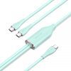 Дата кабель USB-C to 2xUSB-C 1.5m 5.0A Silicone Type Green Vention (CTMGG)