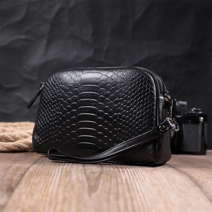 Сумка Vintage Из натуральной кожи Черная (22799) изображение 11