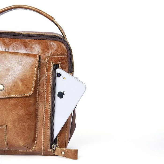 Сумка Vintage Світло-коричнева (14766) зображення 6