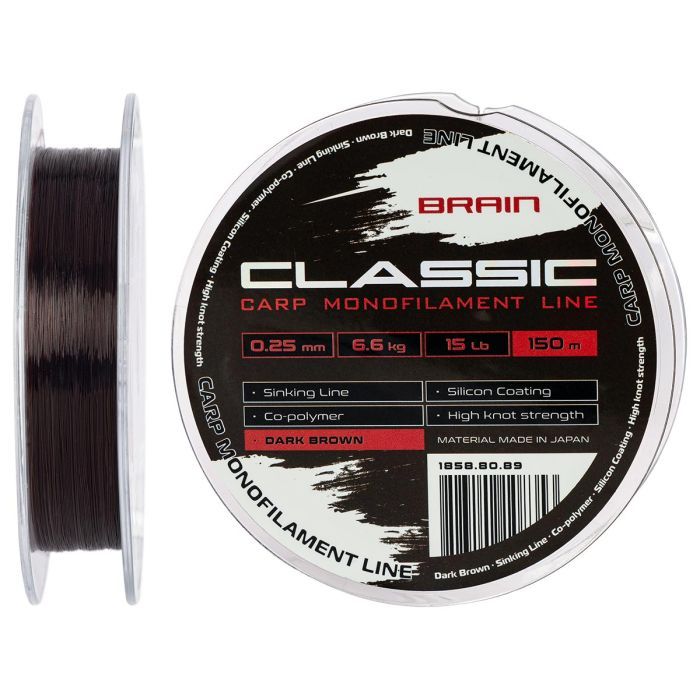 Леска Brain Classic Carp Line (dark brown) 150m 0.28mm 18lb 7.9kg (1858.80.90)