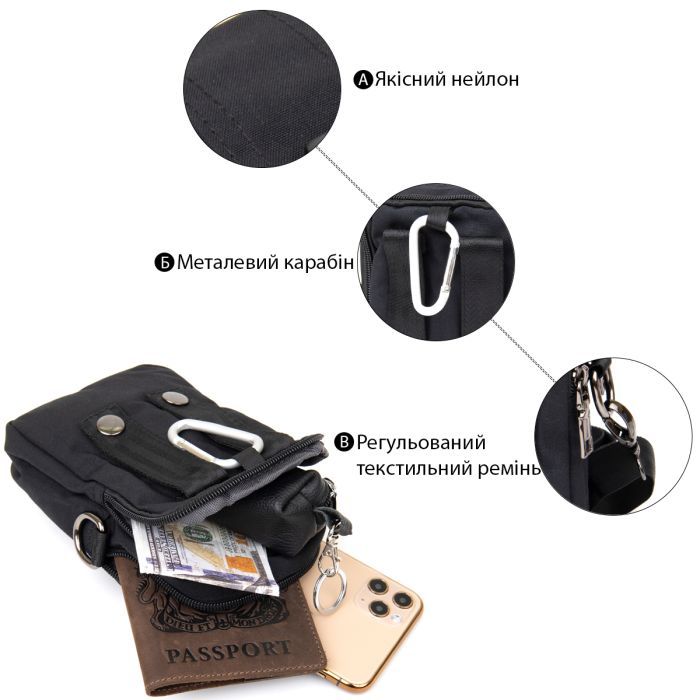 Сумка Vintage На пояс нейлон Красная (20647) изображение 5