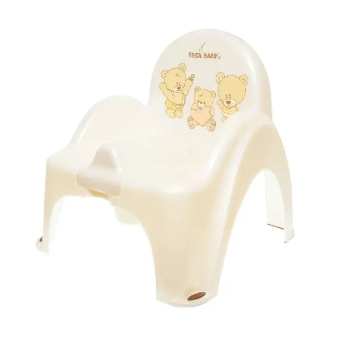Горшок Tega Baby Teddy Bear стілець, з музикою, антиковзкий white pearl (PO-043-118)