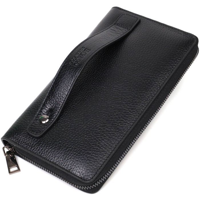 Гаманець Bond Accessories З одним відділенням з натуральної шкіри Чорна (22029) зображення 2