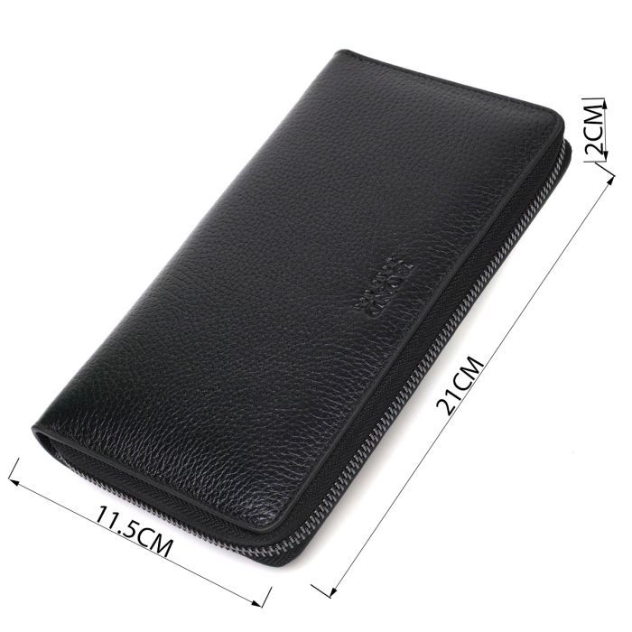 Гаманець Bond Accessories З одним відділенням з натуральної шкіри Чорна (22029) зображення 3