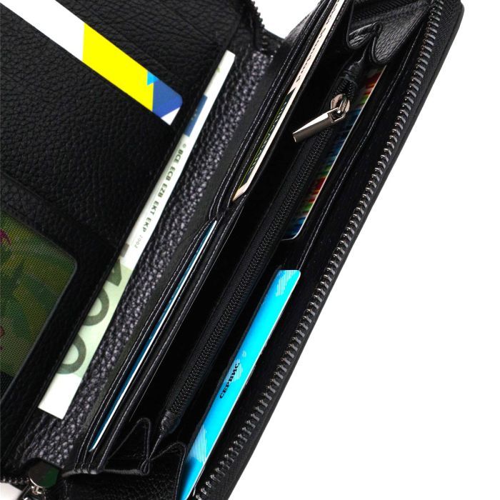 Гаманець Bond Accessories З одним відділенням з натуральної шкіри Чорна (22029) зображення 6