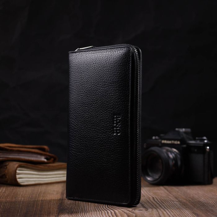 Гаманець Bond Accessories З одним відділенням з натуральної шкіри Чорна (22029) зображення 7