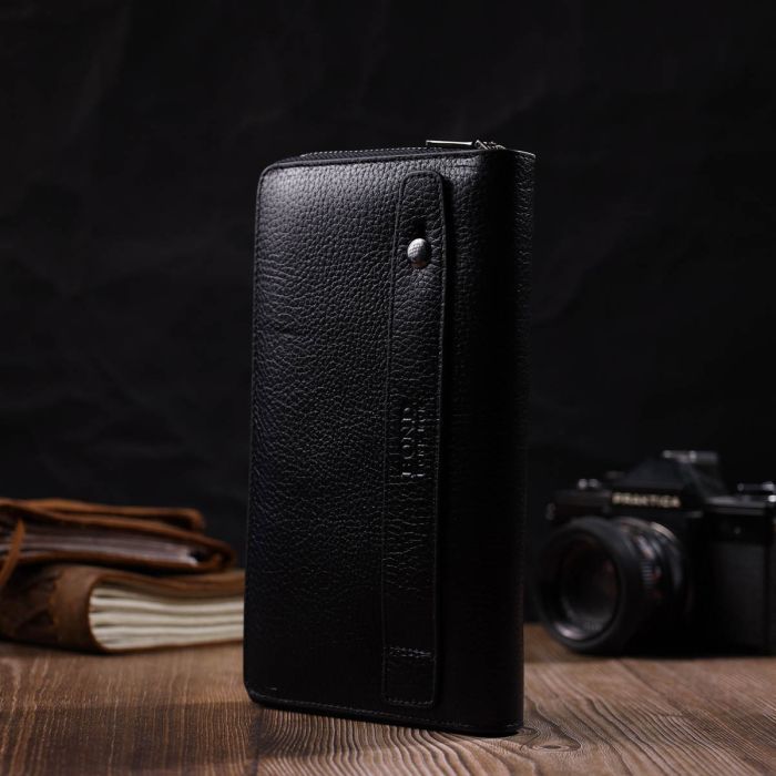 Гаманець Bond Accessories З одним відділенням з натуральної шкіри Чорна (22029) зображення 8