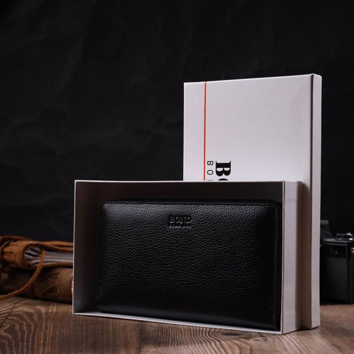 Гаманець Bond Accessories З одним відділенням з натуральної шкіри Чорна (22029) зображення 9