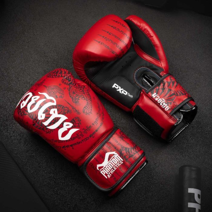Боксерские перчатки Phantom Muay Thai Red 10 унцій (PHBG2505-10) изображение 8
