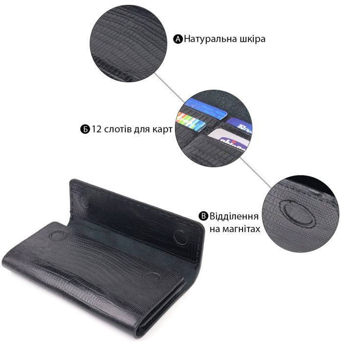 Гаманець Canpellini З натуральної шкіри Чорний (21664) зображення 4