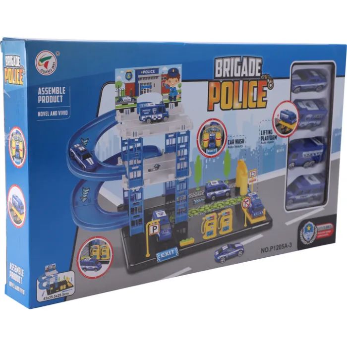 Игровой набор Playset бригада полиции в комплекте с 4 машинками BRIGADE POLICE (3858894672936)