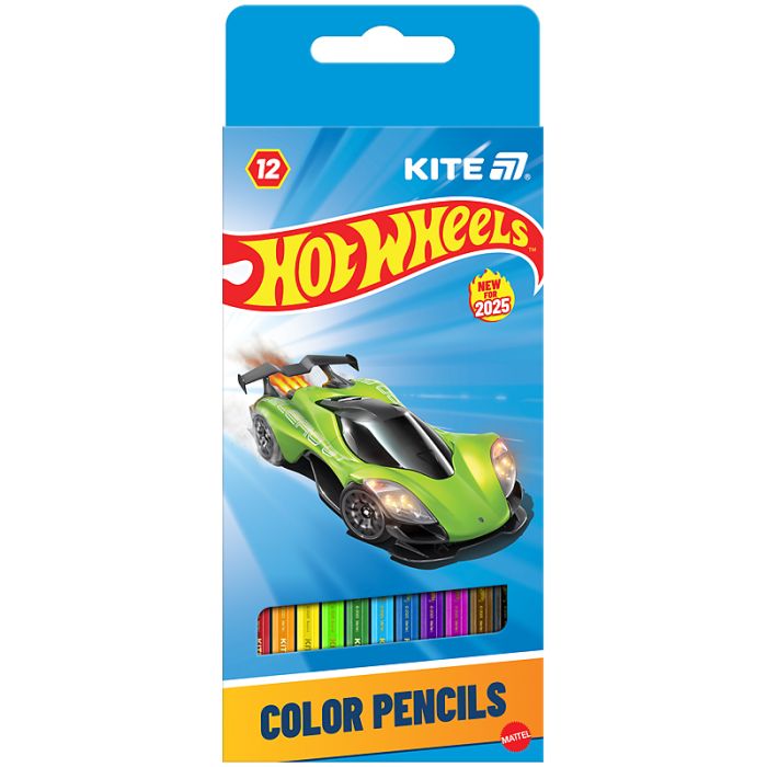 Карандаши цветные Kite Hot Wheels 12 кольорів (HW25-051)