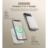 Батарея універсальна Choetech Magnetic Wireless 10000mAh 20W, PD, Qi-15W, USB-C In/Out, buid-in cabel, White (B735-CCWH) зображення 4