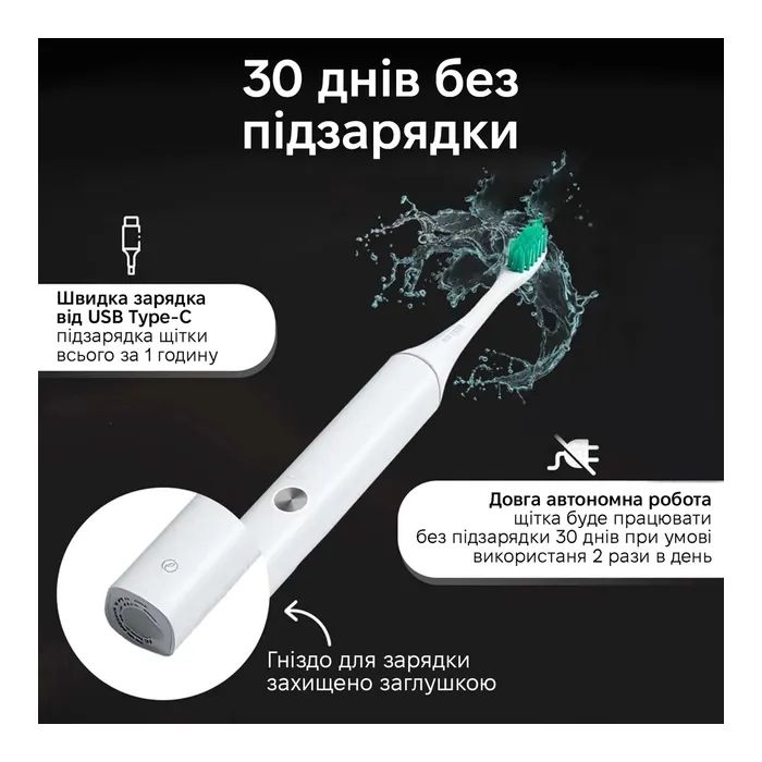 Електрична зубна щітка Xiaomi Aurora T2 White зображення 3