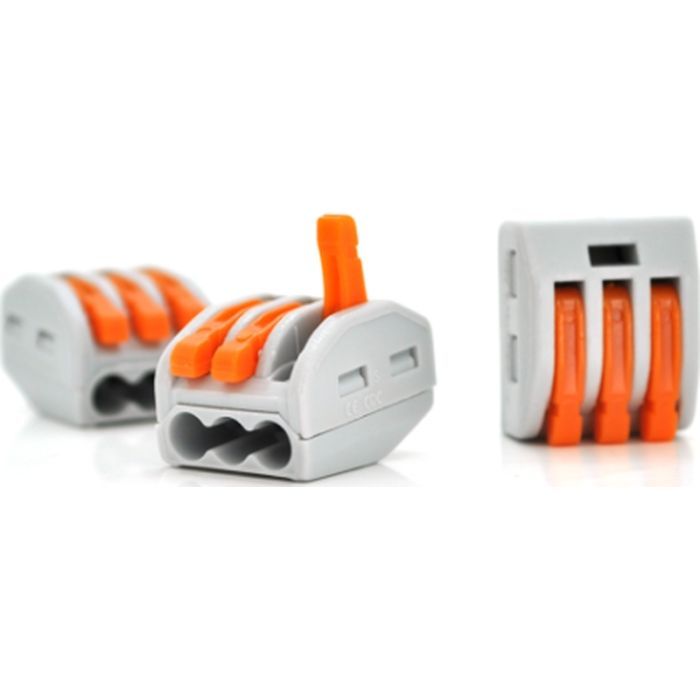 Соединитель кабеля 3-pin аналог WAGO K222-413, 15штпак Voltronic (K222-413/15)