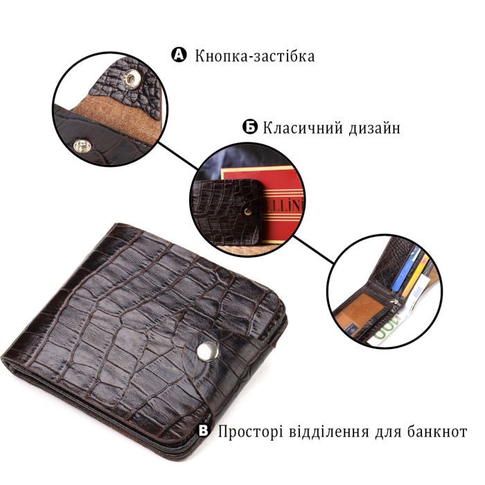 Портмоне Canpellini Из натуральной кожи Коричневое (21578) изображение 4