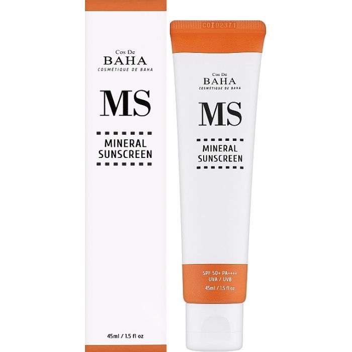 Средство от загара Cos De BAHA MS Mineral Sunscreen SPF50+ 45 мл (8809240319123) изображение 2