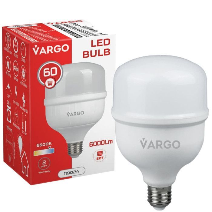Лампочка VARGO VG-60W E27 6500K изображение 2