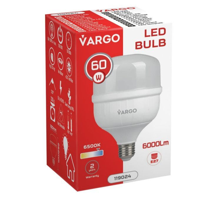 Лампочка VARGO VG-60W E27 6500K изображение 3
